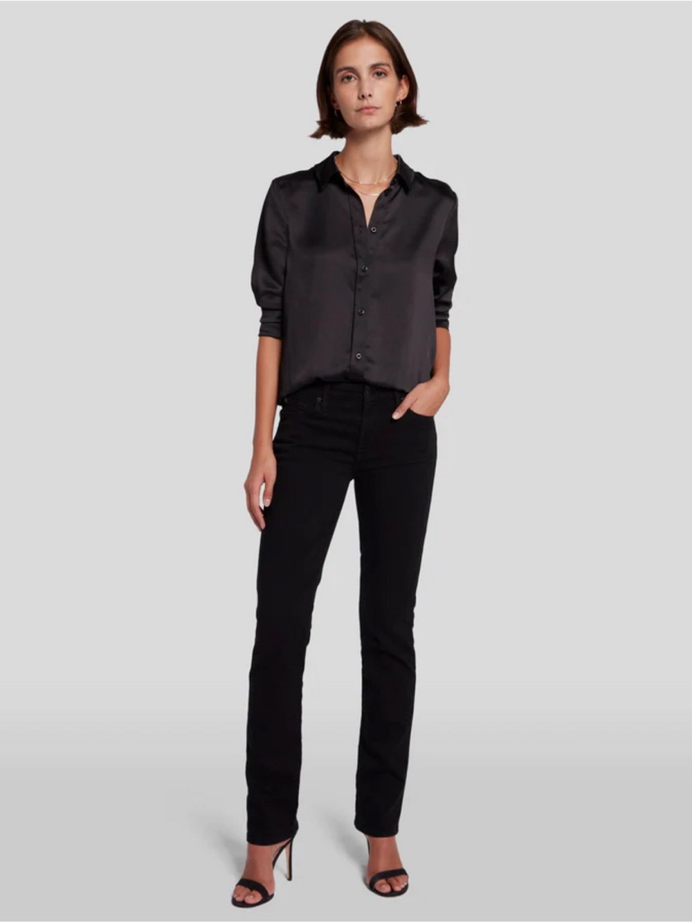 7 For All Mankind The Kimmie straight  black jeans - size 25